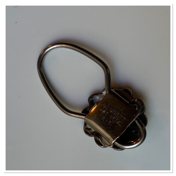 Vintage Bennett Pat Pending C-31 Zuni Sunface Keychain Mother Of Pearl Blue - Picture 5 of 8